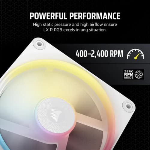 CORSAIR iCUE LINK LX120-R RGB Cabinet Fan – White (Triple Pack)